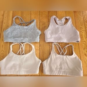 Athleta Girl size L (12) sports bras, set of 4, with removable padding